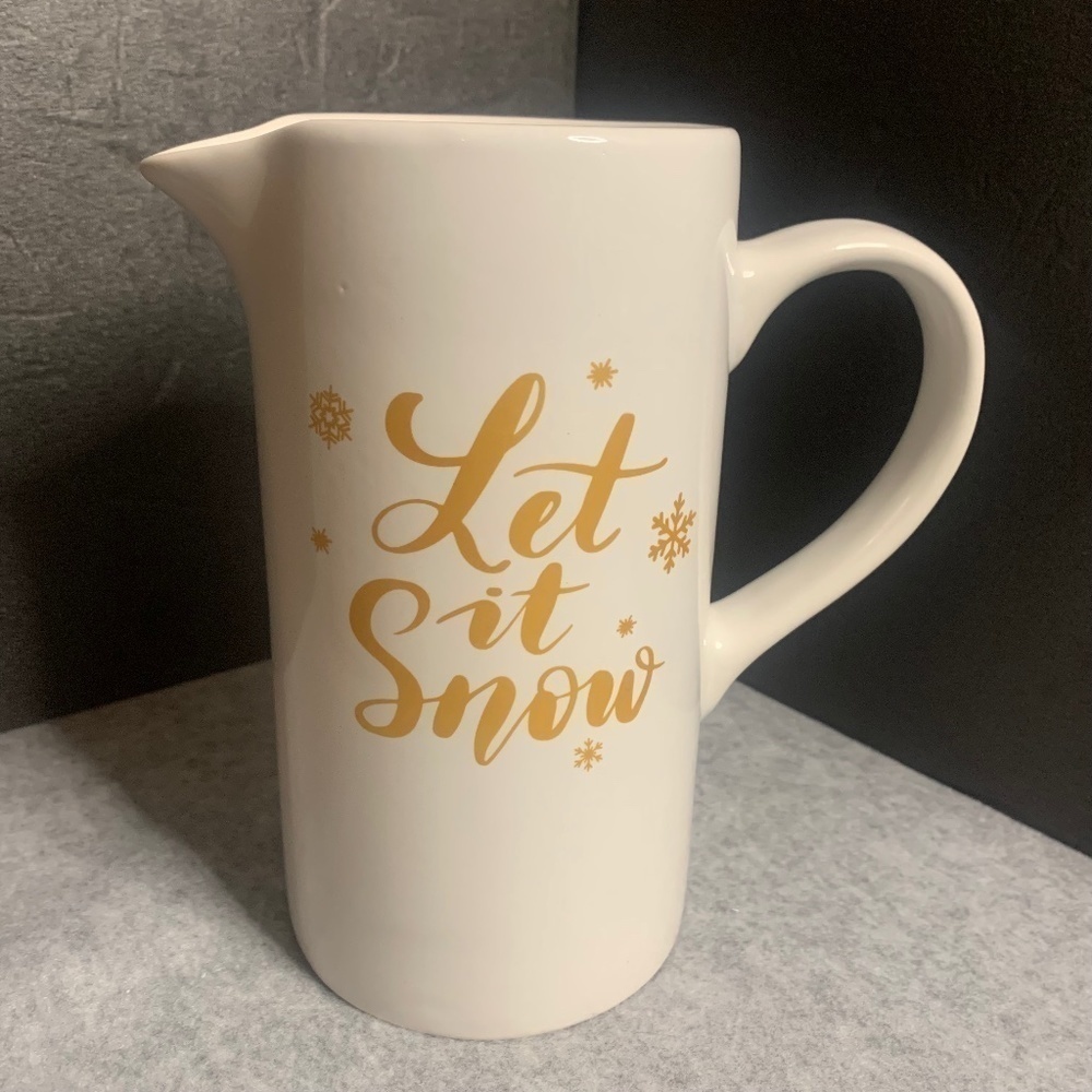 Loblolly Pines Ceramic Holiday "Let It Snow" Pitcher 8"x8".
